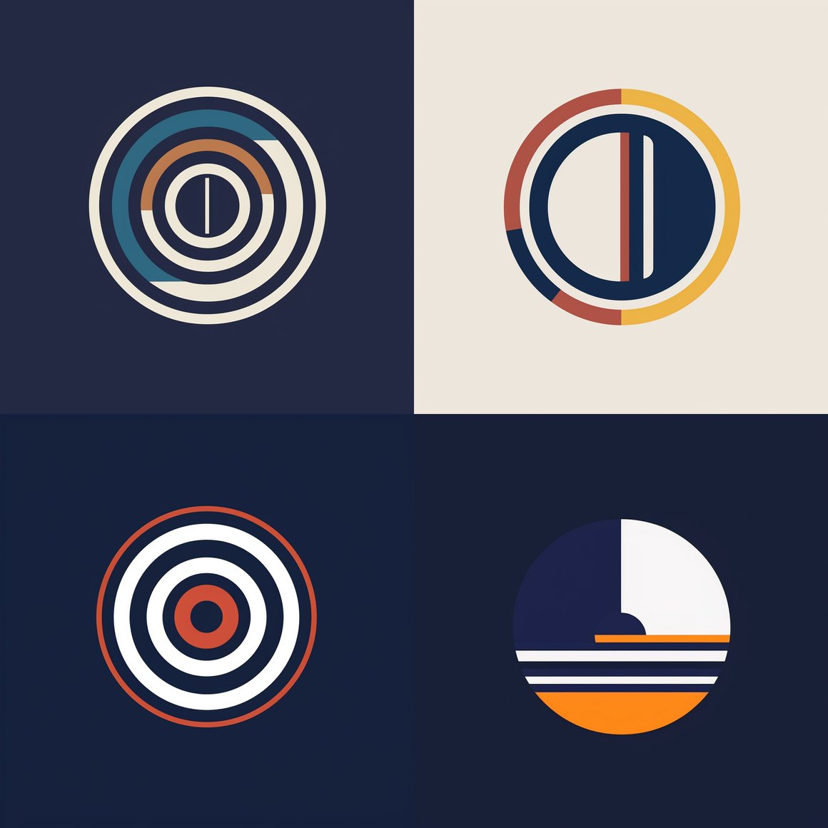 Retro Minimalistic Navy Blue Logo Design v 5.1