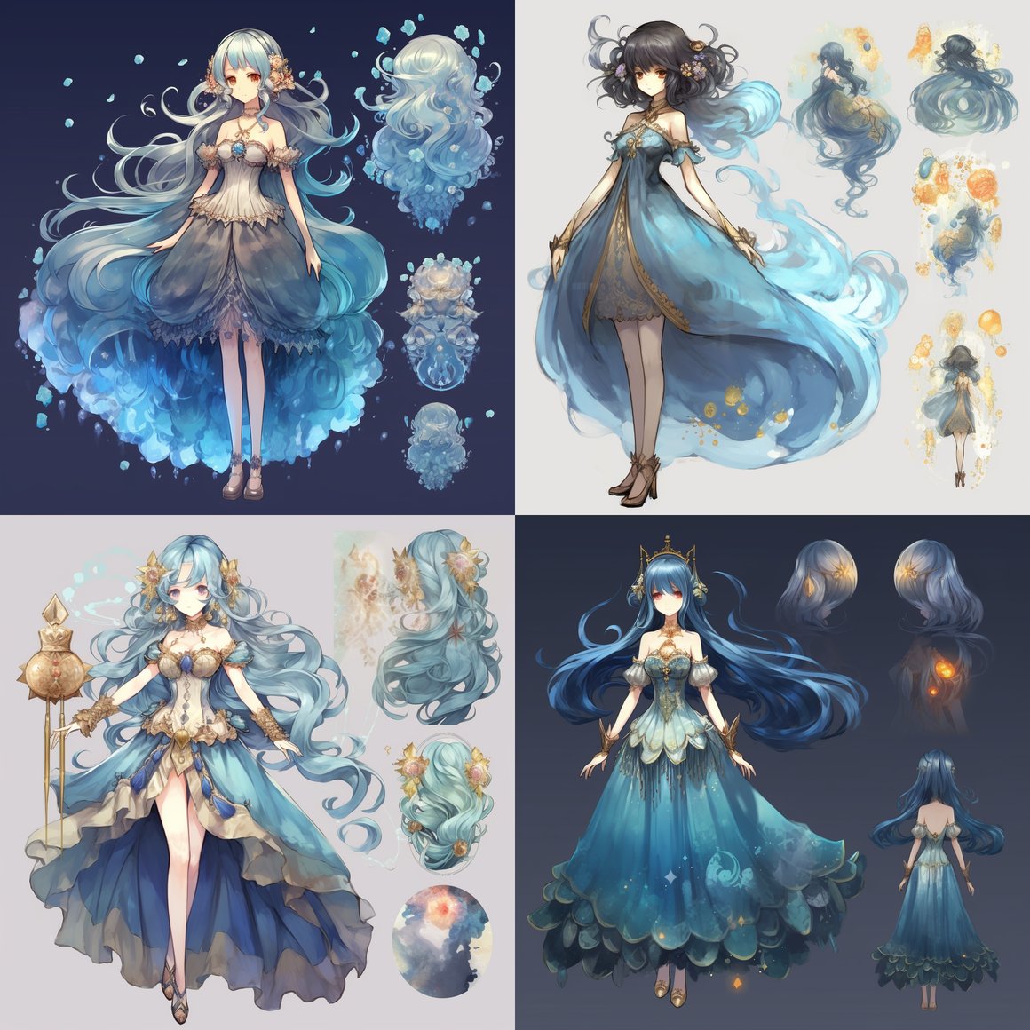 Detailed Anime Character Design - Niji 5 in Mahou Shojo Dress