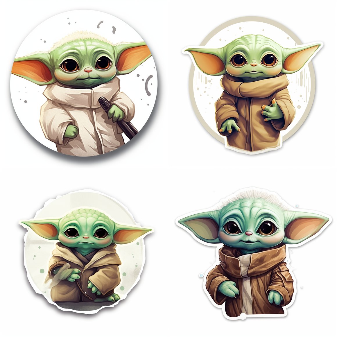 Cute Baby Yoda Printable Sticker Version 4