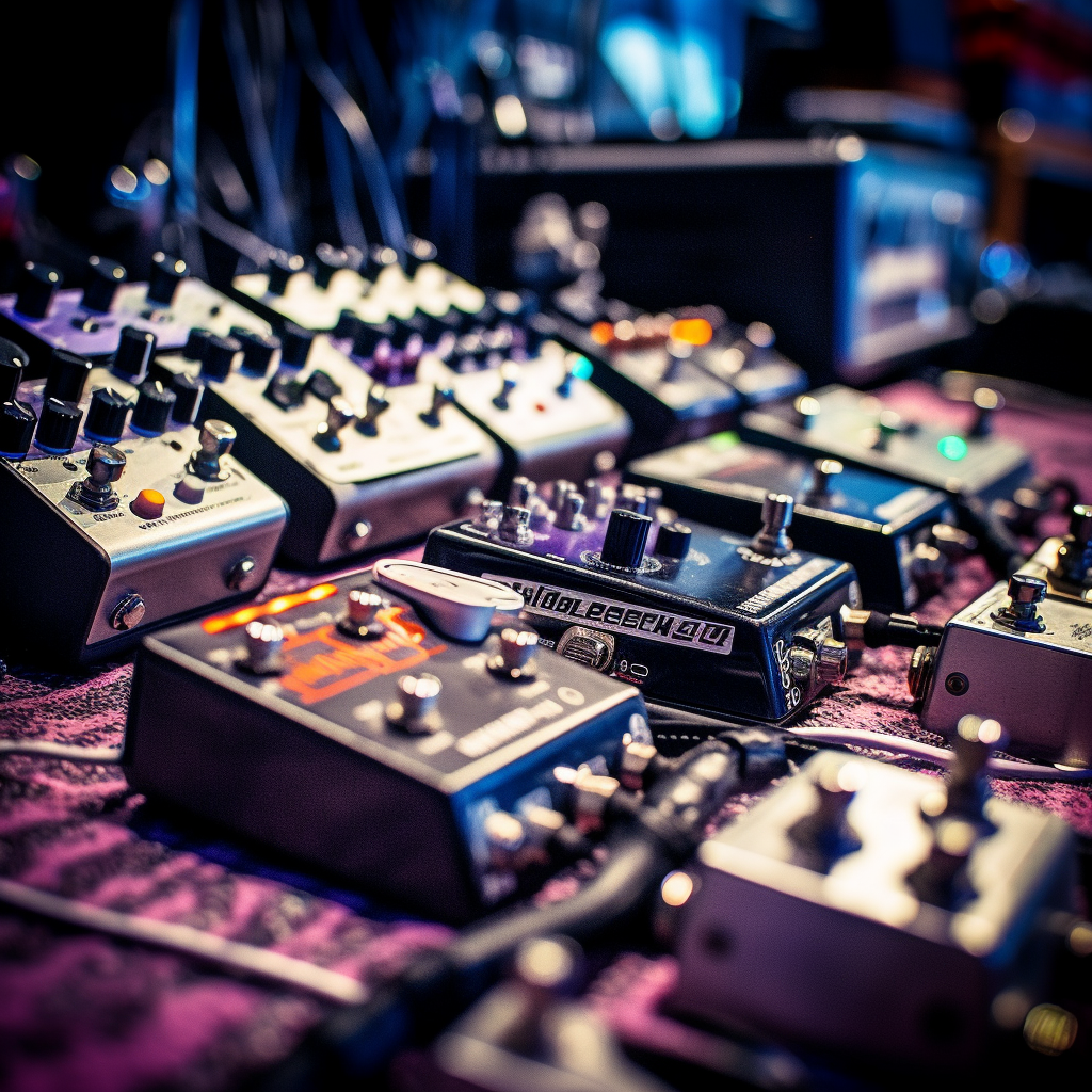 Hard Rock Guitar Effects Pedals Mid-Journey Snapshot