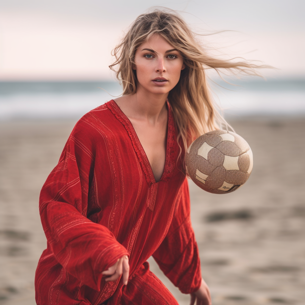 Detail-Rich 8K Image of a Young Woman on the Beach