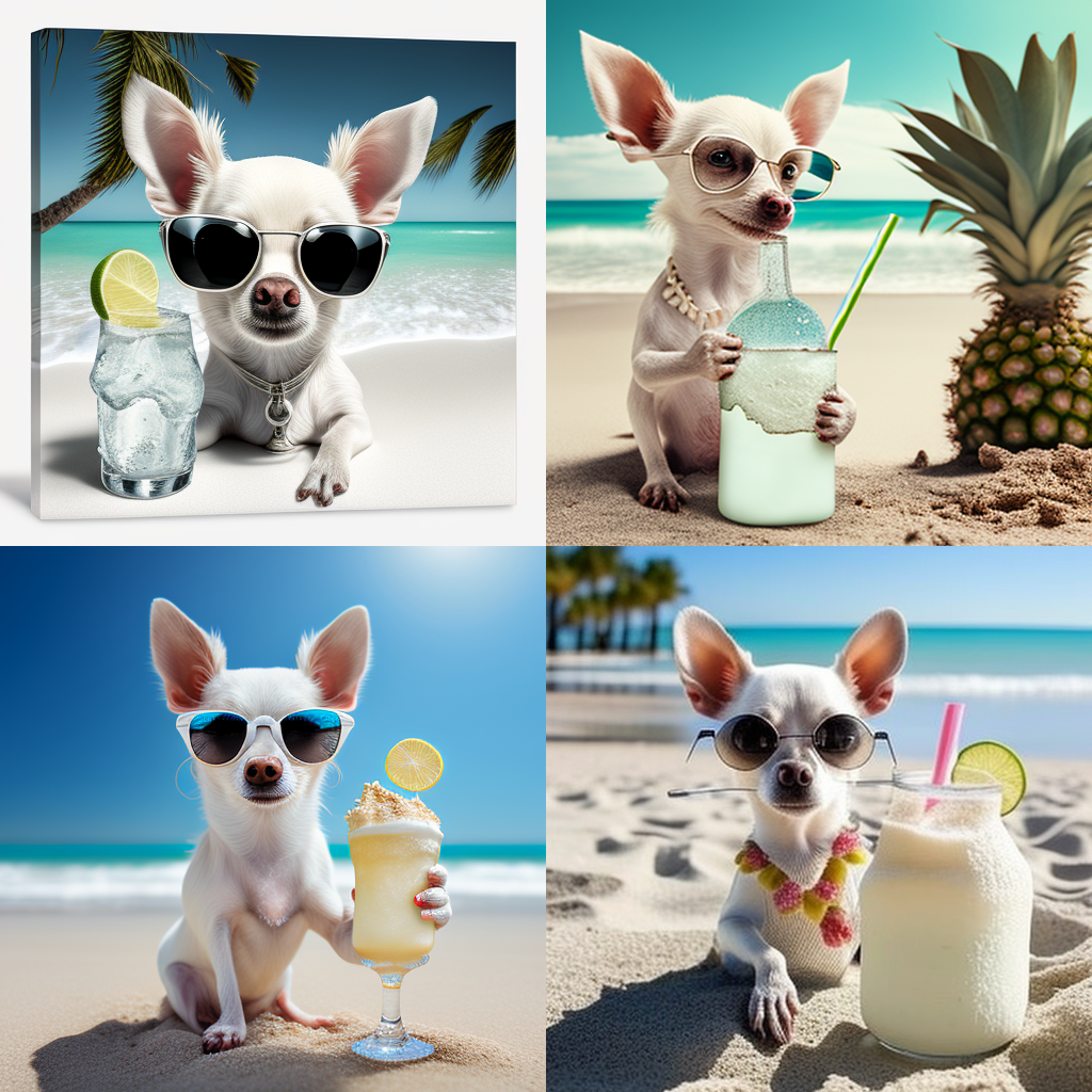 Sun-Kissed Chihuahua: A Tropical Adventure