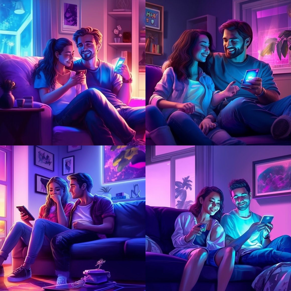 Neon Lights: A Snapshot into a Modern Couple's Night In