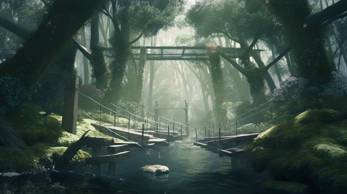Cinematic Luminary Photoshoot at Futuristic Suspension Bridge
