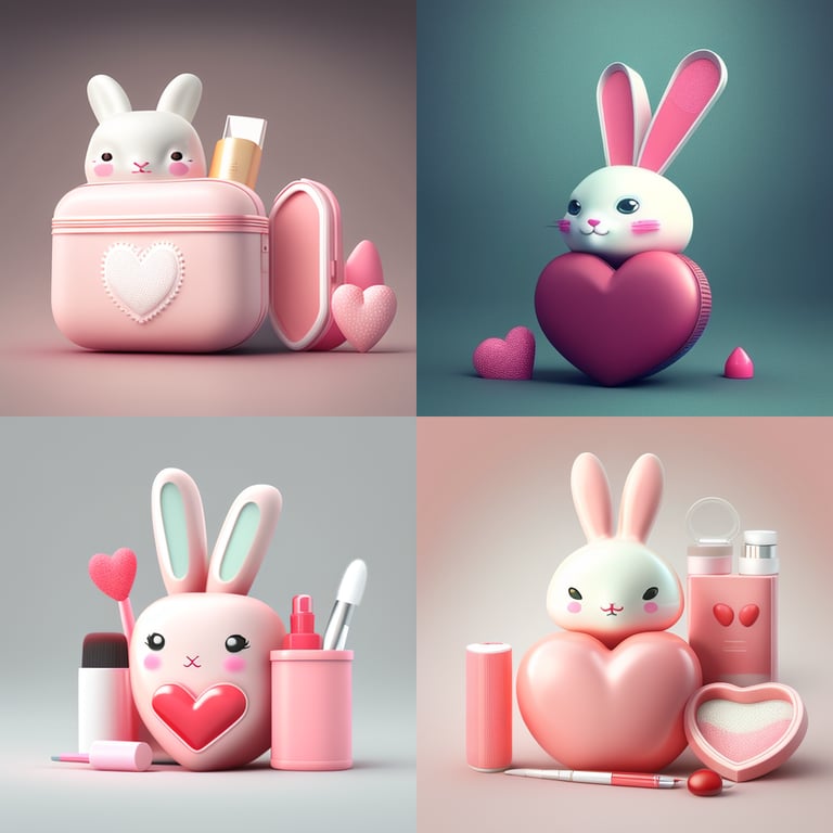 Creating Realistic 3D Korean Bunny Cosmetics Logo Prompt | NeoPrompt