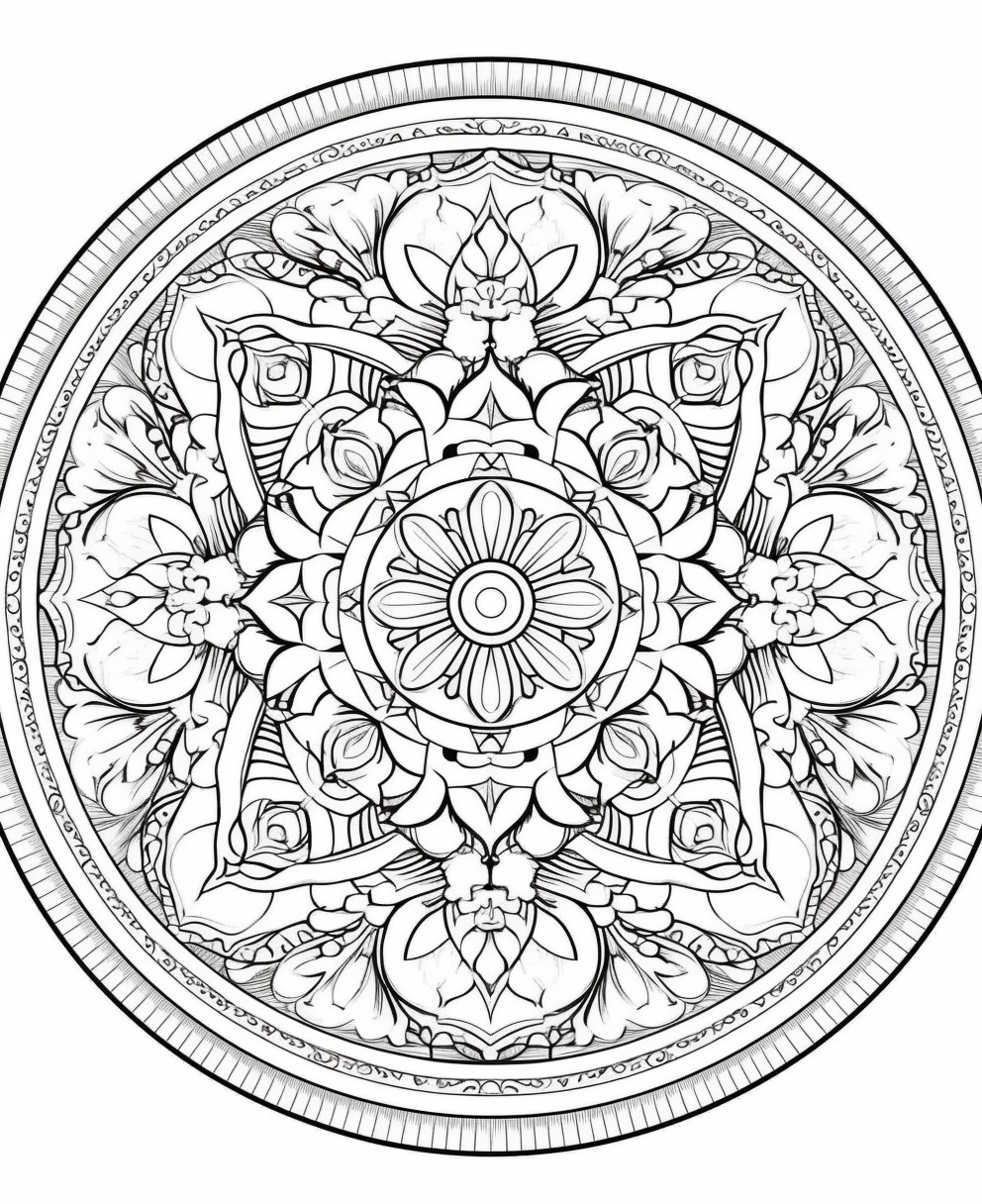 Mid-Trip Mandala Coloring Page for Kids