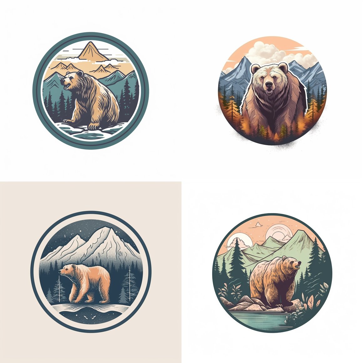 Mid-Trek Bear - Clothing Company Logo Design