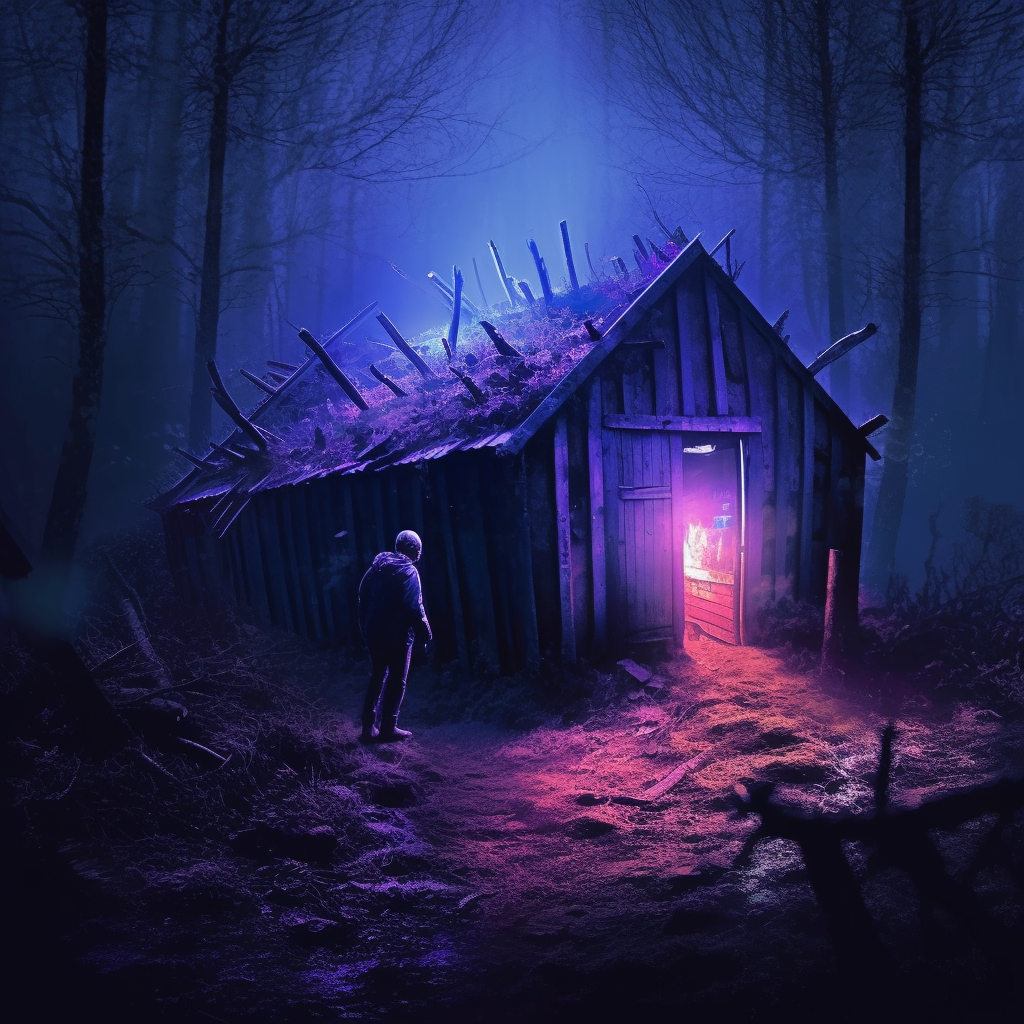 Desolation in Luminary Shadows: A Midnight Forest Encounter