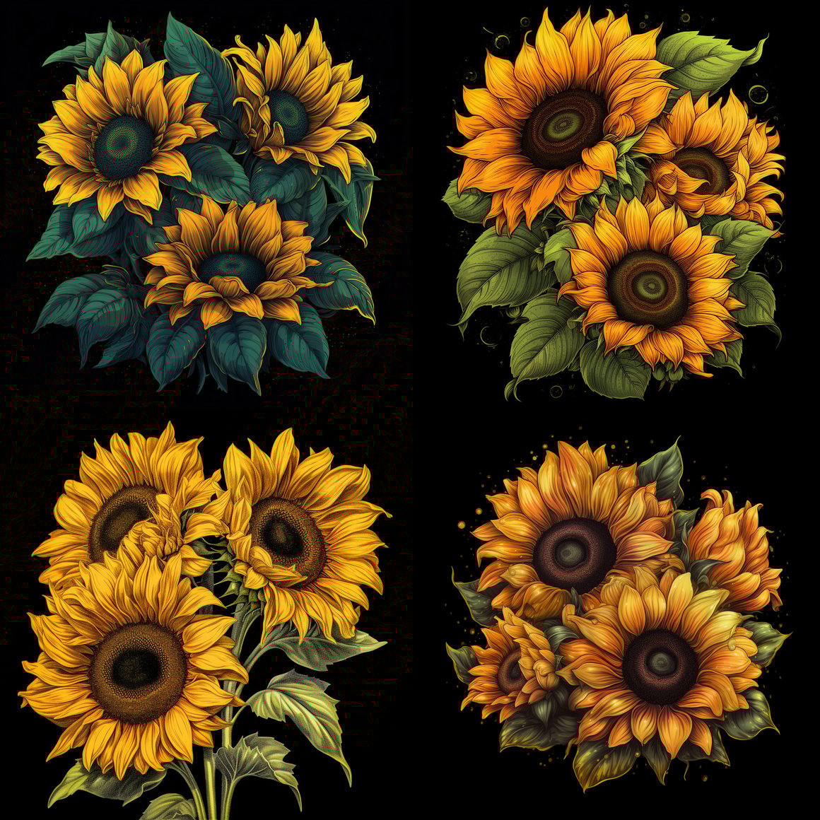 Sunflower Design Project for T-Shirt