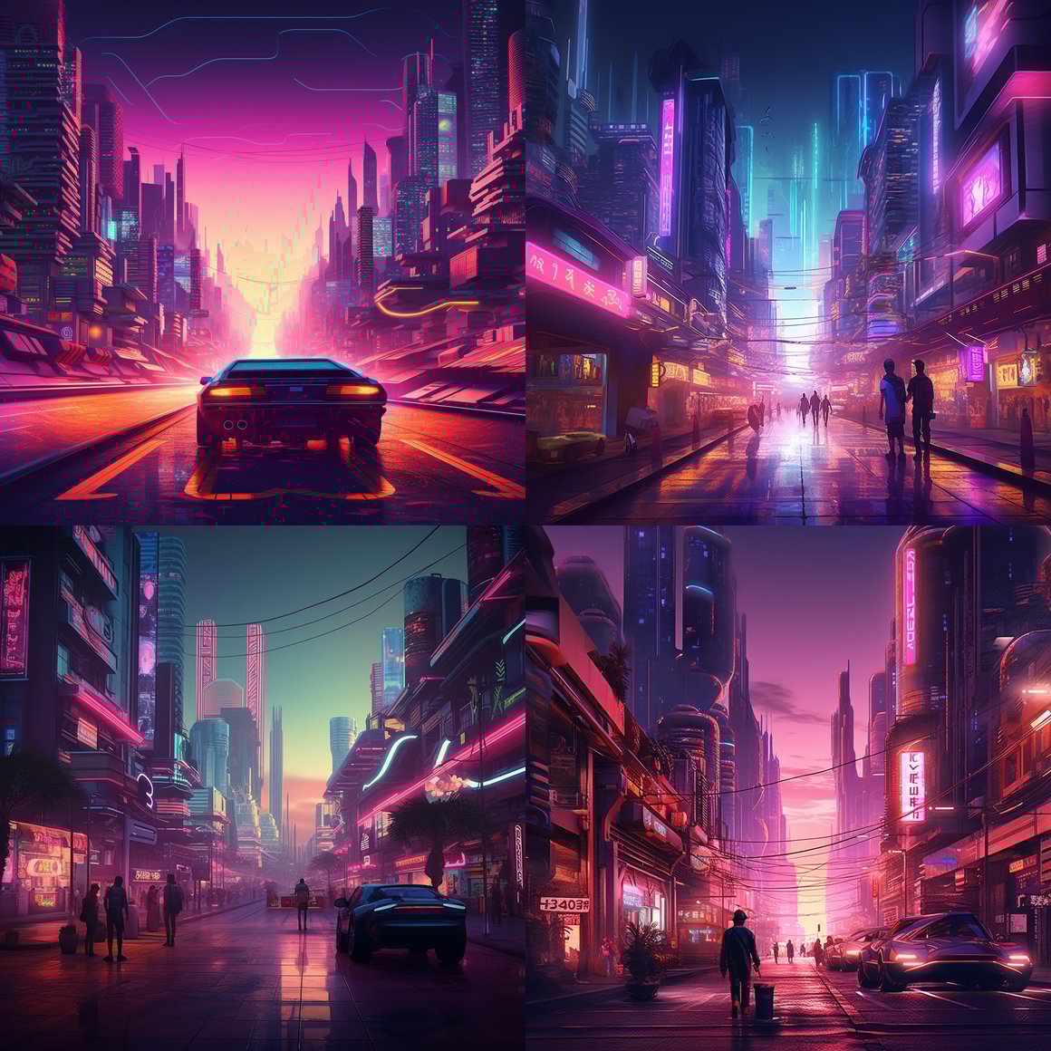 Neon Minds: AI Odyssey in Synthwave Metropolis