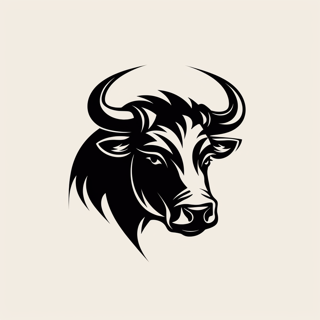 Minimalist Buffalo Line Drawing Logo