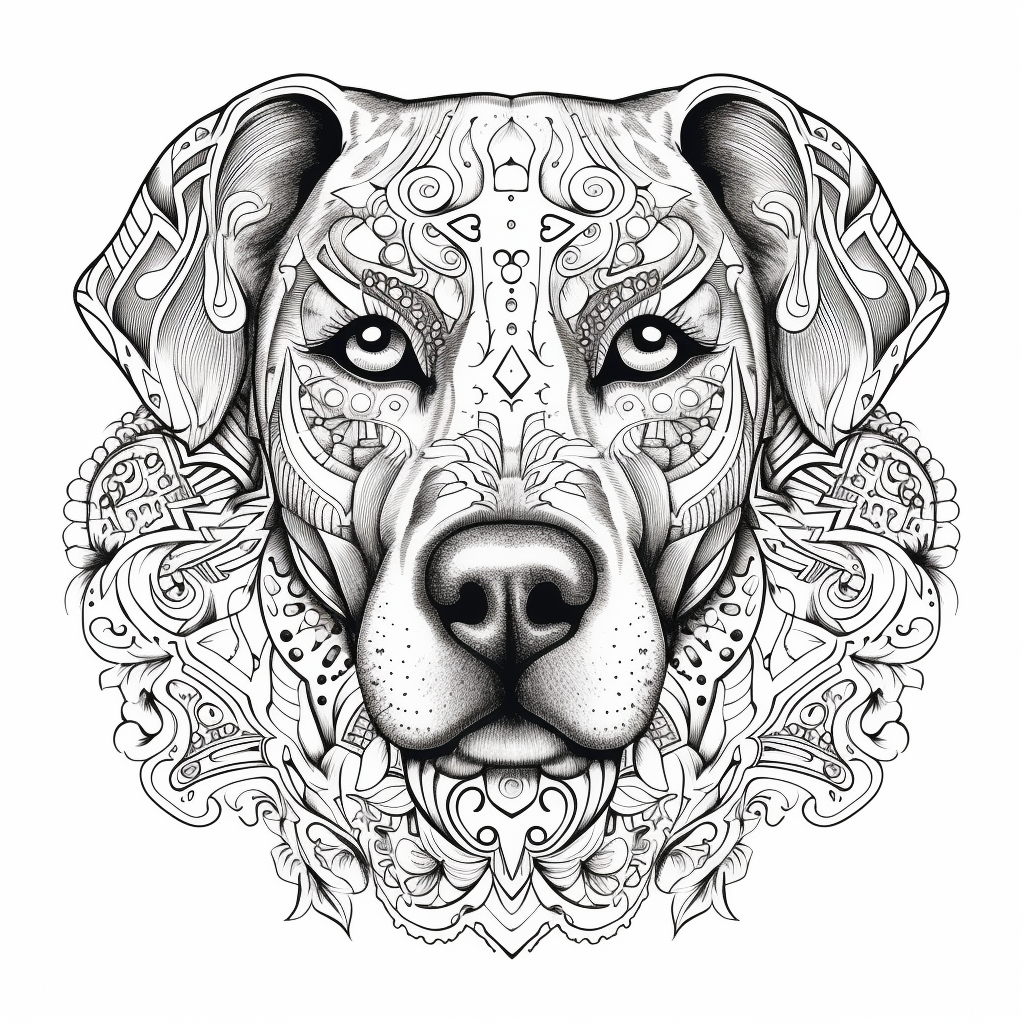 Rhodesian Ridgeback Mandala Coloring Page for Adults
