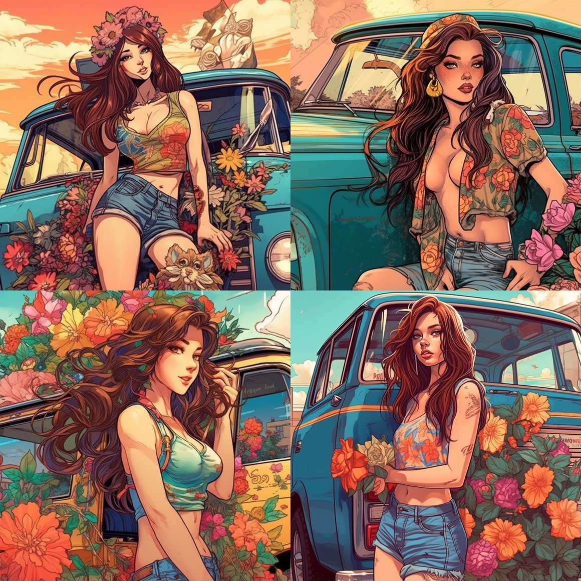 Retro Anime Pin-Up Adventure