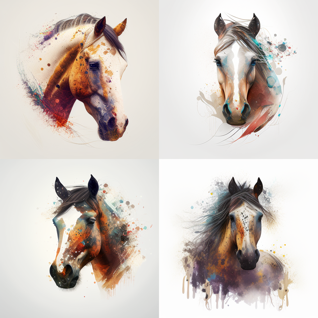 Artistic Horse Portrait in Splash of Colors by Amanda Clark
