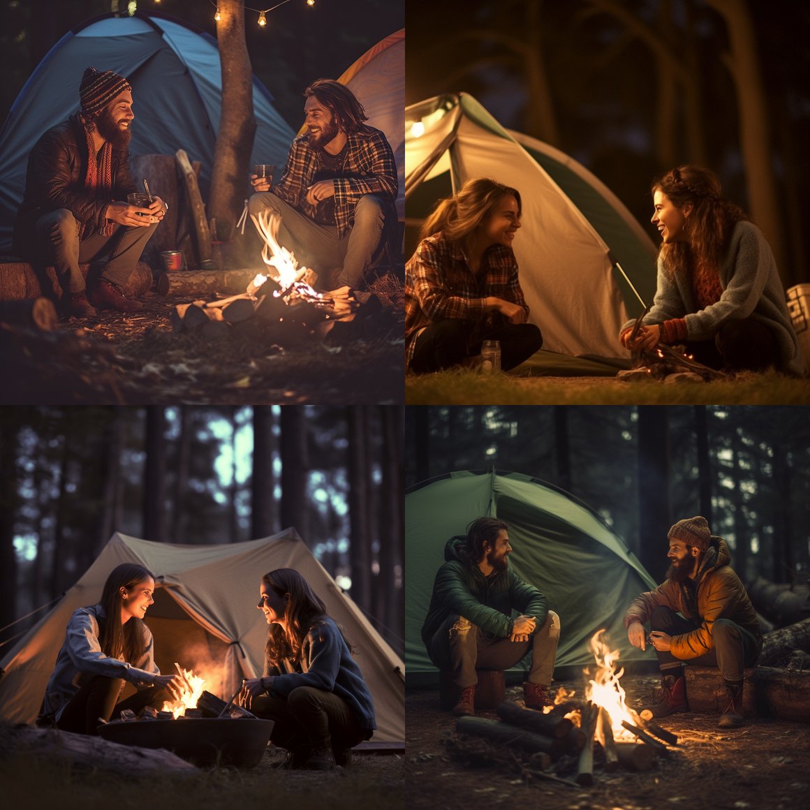 Midnight Chats: A Camping Bonding Moment
