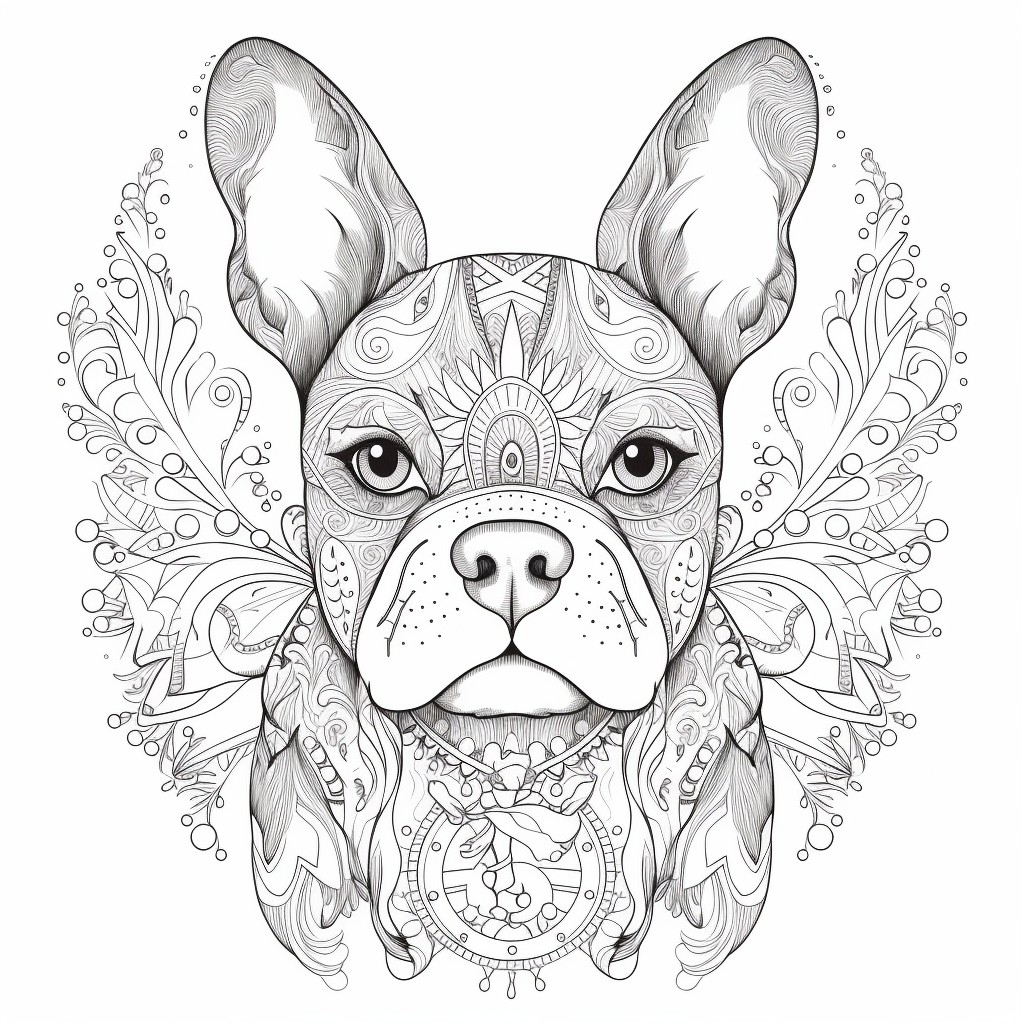 HD Boston Terrier Mandala Coloring Page for Adults