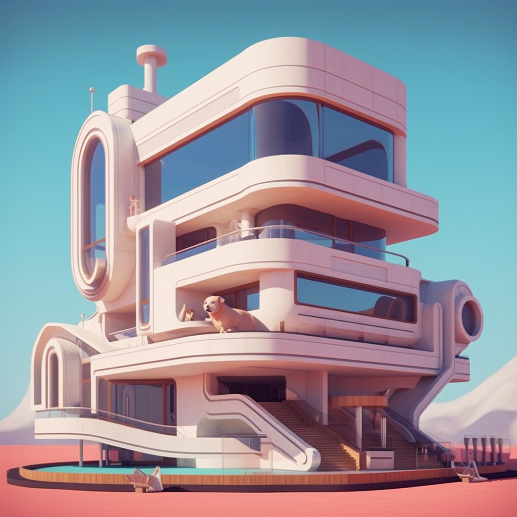 Mid-Travel Glimpse: Bahaus Building as a Dog by Matticane