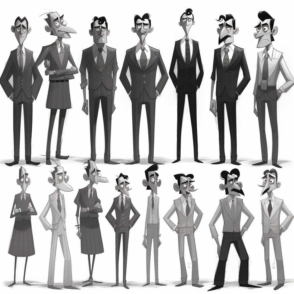 Detailed Full-Body Turnaround Sheet Of Mad Men-Inspired Late Night Host From FX Archer