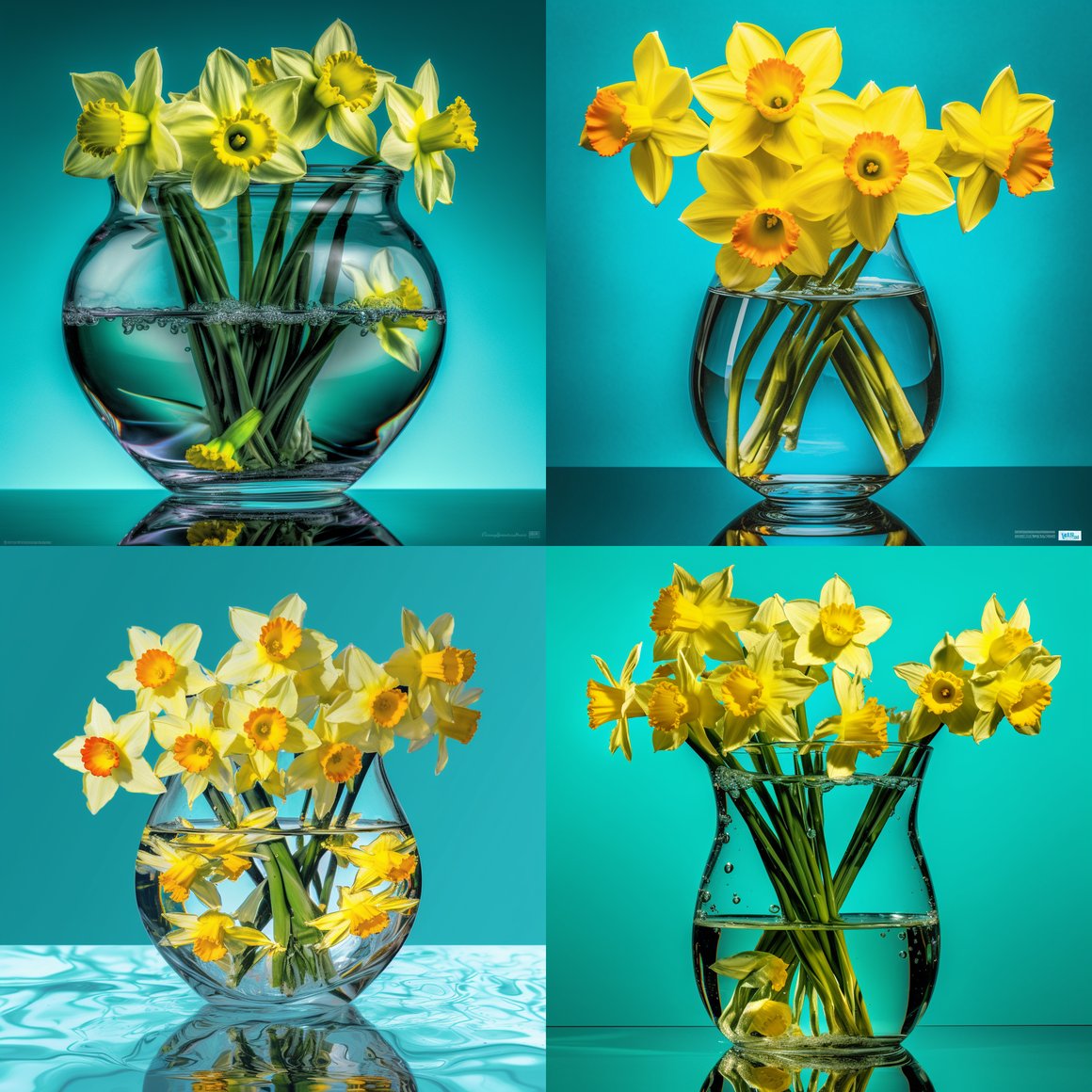 Submerged Daffodils: Pop Art Series Journey - Version 5