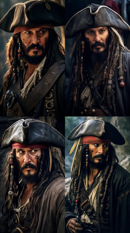 Keanu Reeves as Captain Jack Sparrow Makeover Prompt | NeoPrompt