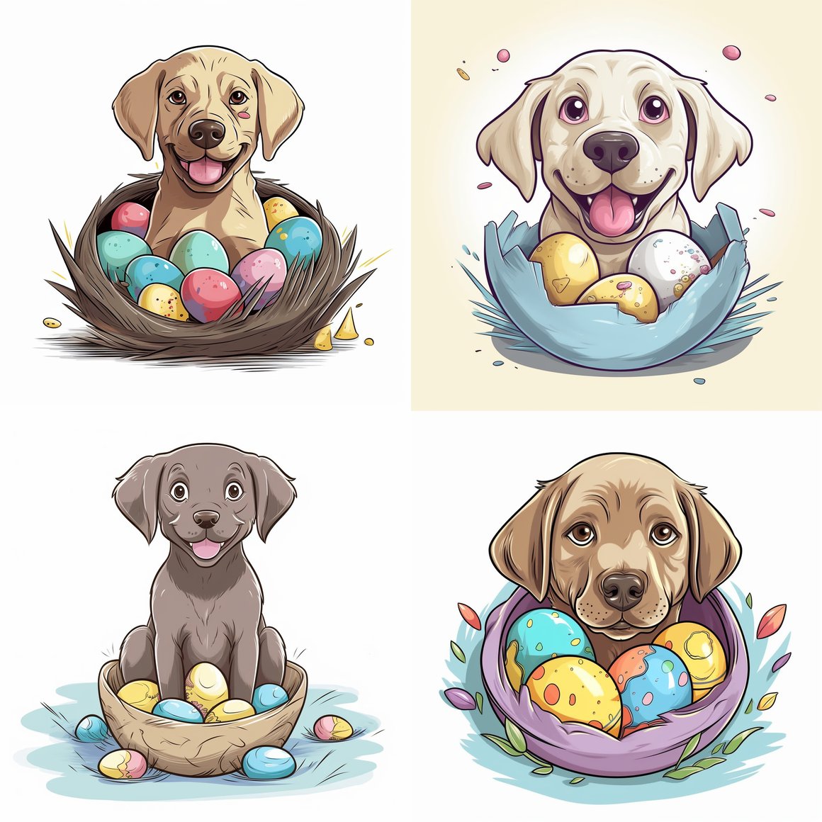 Happy Labrador Retriever Adventure Coloring Illustration