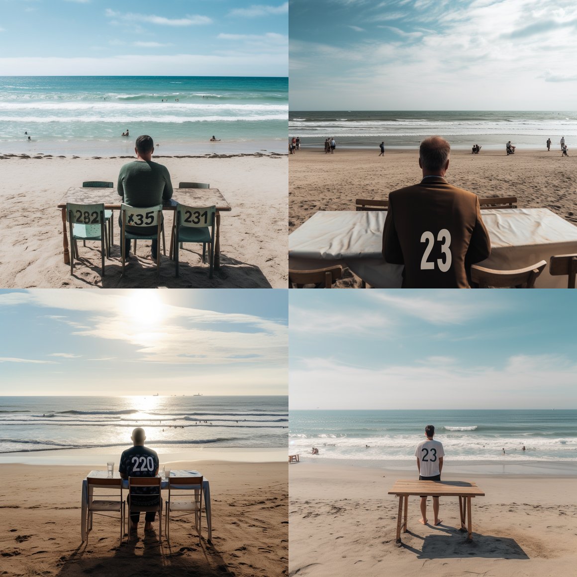 Halfway Through Time: A Surreal Beach Encounter in 2023