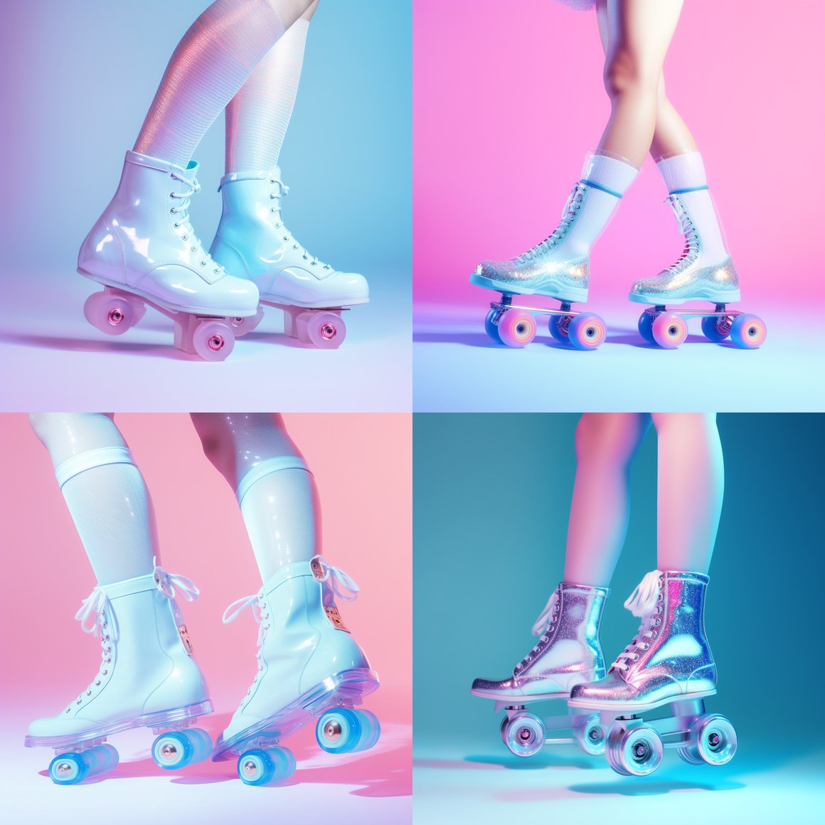 Retro-Futuristic Neon Roller Disco Journey