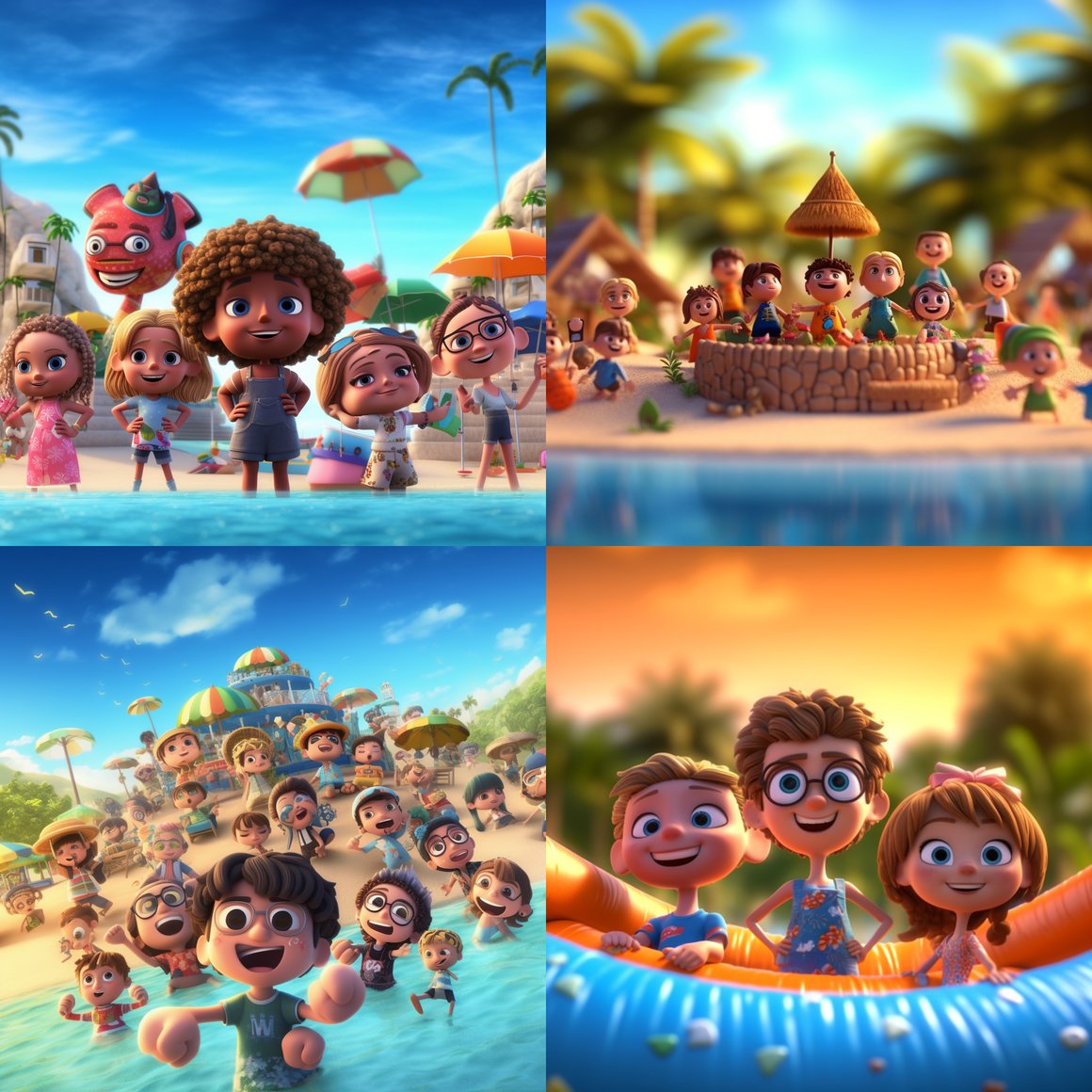 Summer Bliss in Disney Pixar Style