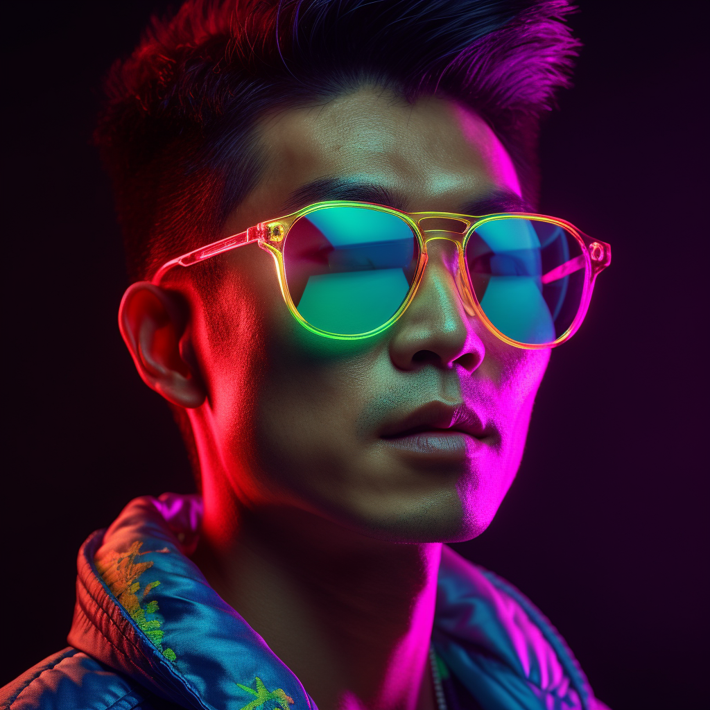 Neon Reflections: Mid-Journey Perspective in 8k 3D Art