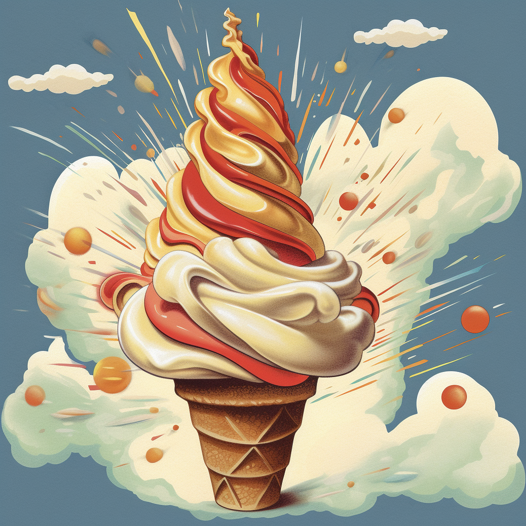 Retro Illustrated Ice Cream Advert: A Nostalgic Mid-Journey