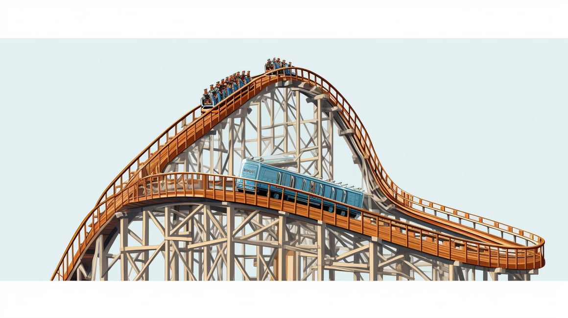 Designing a Detailed Mid-Course Roller Coaster Track Side View