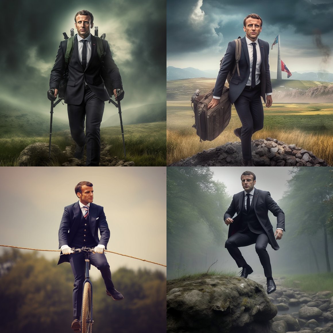 Emmanuel Macron's Mid-Journey Elegance in 8K