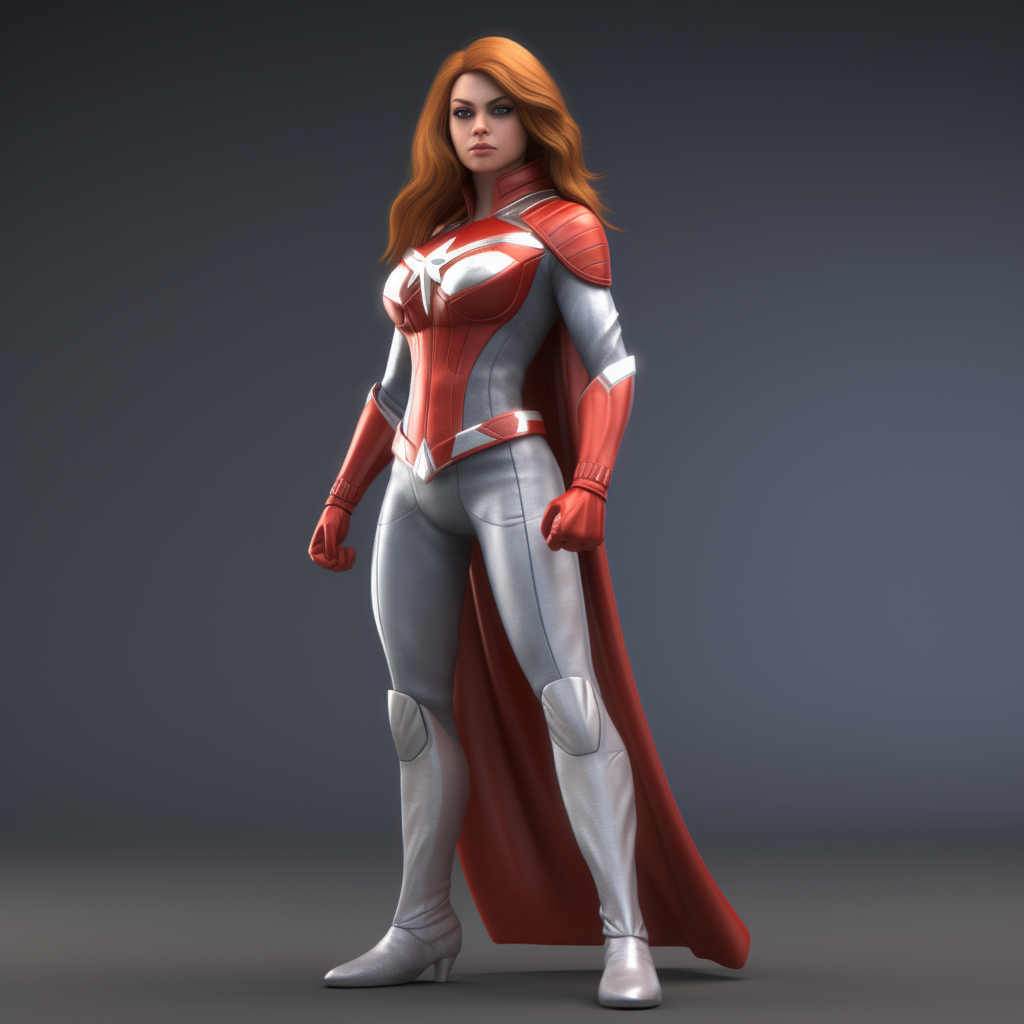 HD Photorealistic Illustration of a Female Superhero Mid-journey