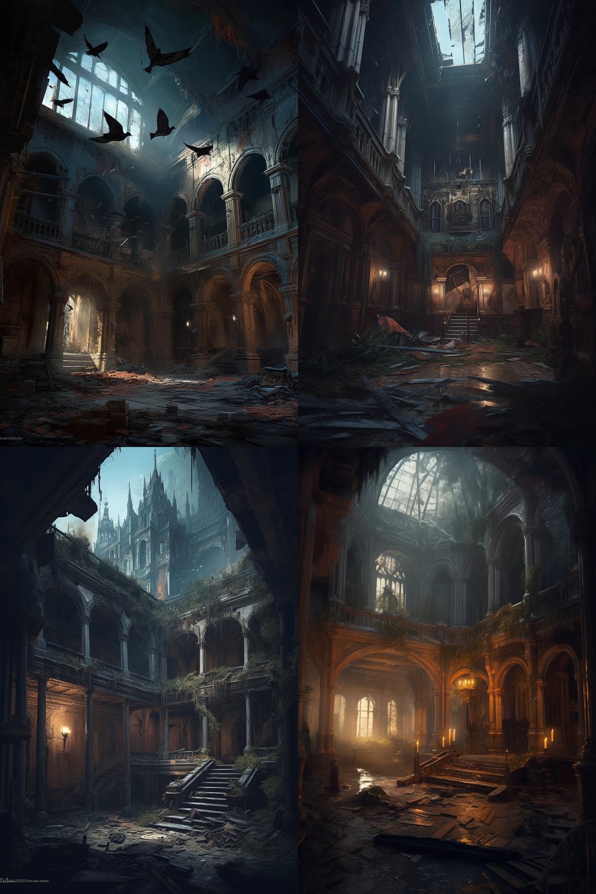 Haunting Depths - Count Dracula's Lonely Castle Night Scene