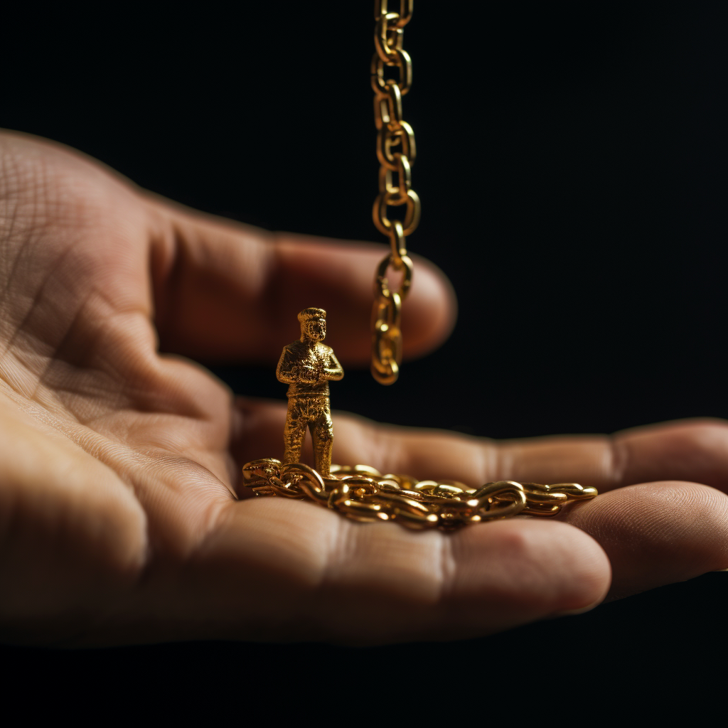 Detail Crisp: The Miniature Golden Head on a Chain
