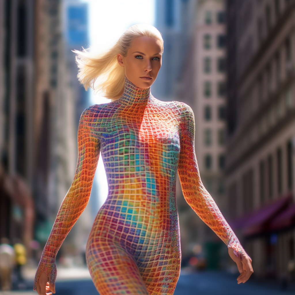 Mid-Travel Shot: A Cinematic Encounter on Fifth Avenue