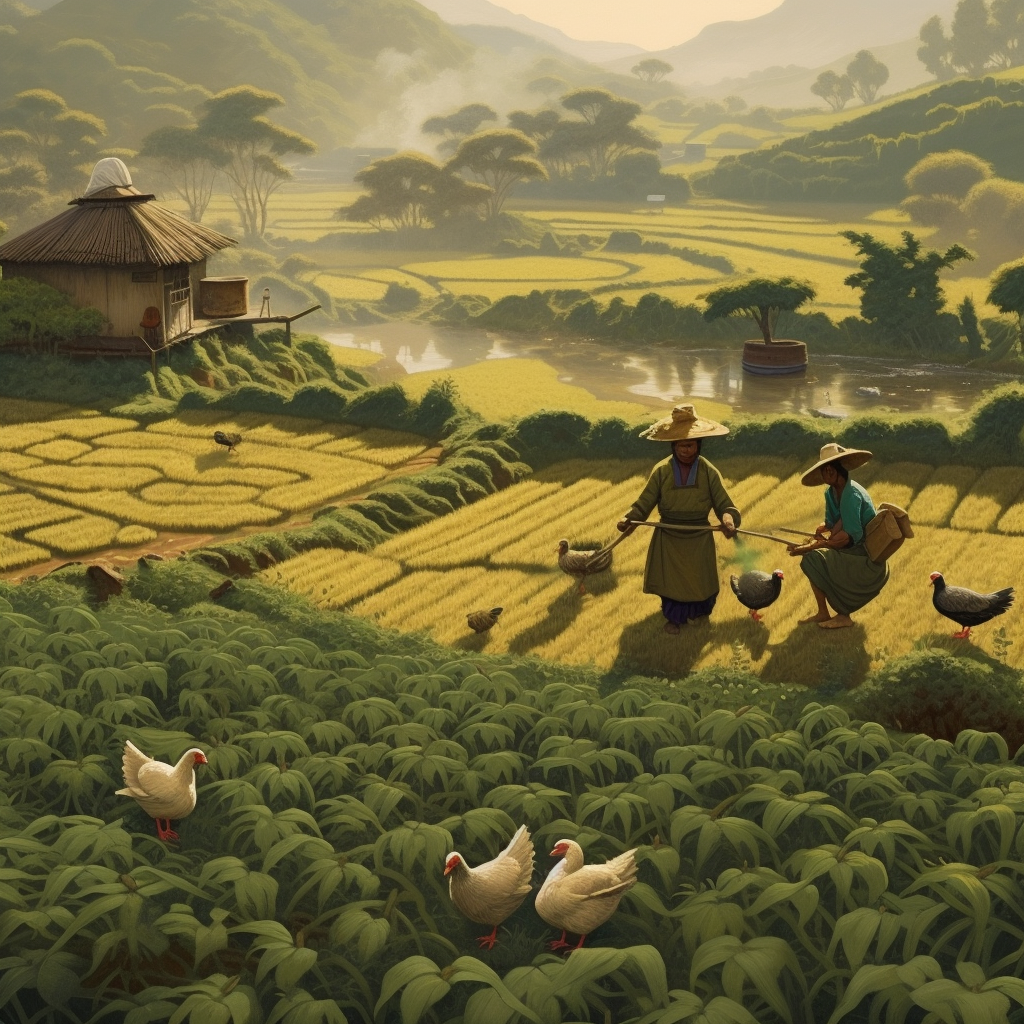 Harvest Interlude: Tranquil Moments on the Tea Field