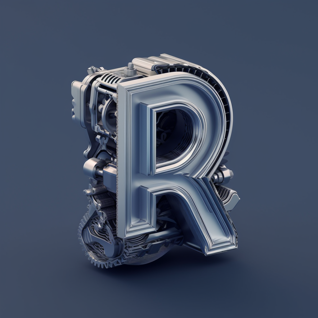 Revving R: An Isometric Car Component Typography Journey