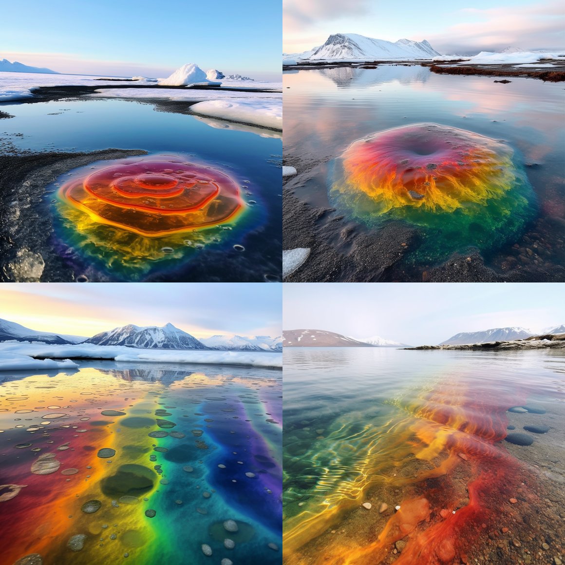 Arctic Prism: An Unexpected Spectrum on Glacial Waters