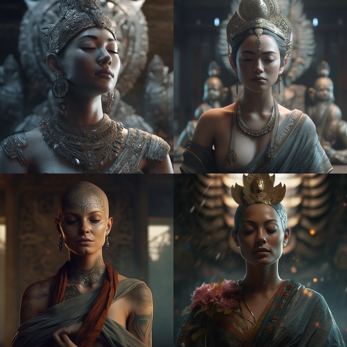 Cinematic Portrait of a Buddha Woman in Ultra HD