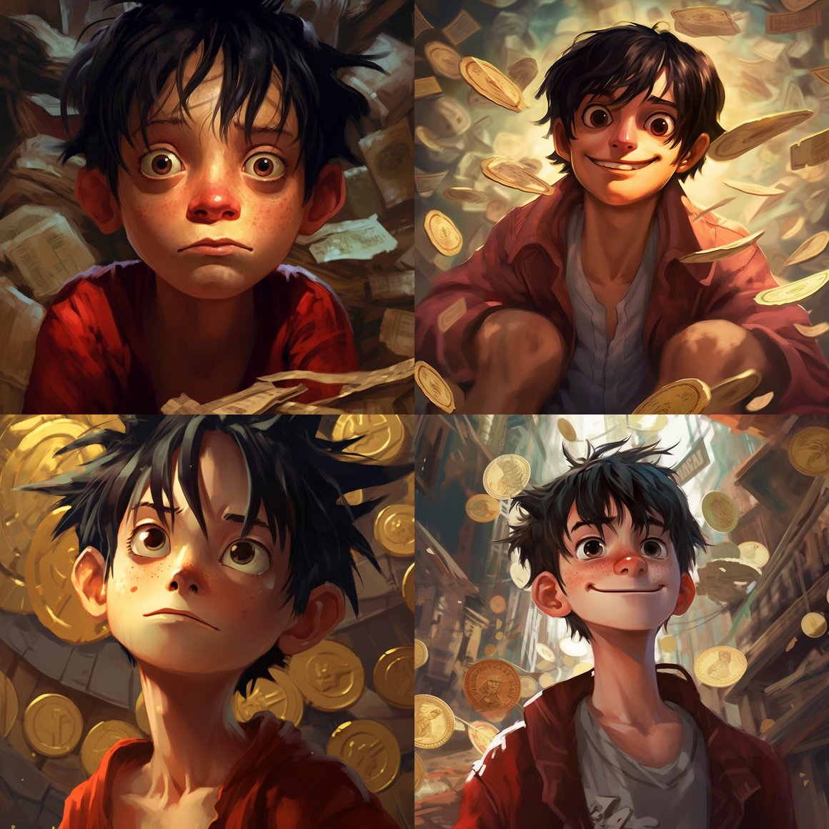 A Treasure Planet-Inspired, Hyperrealistic Depiction of Monkey D. Luffy