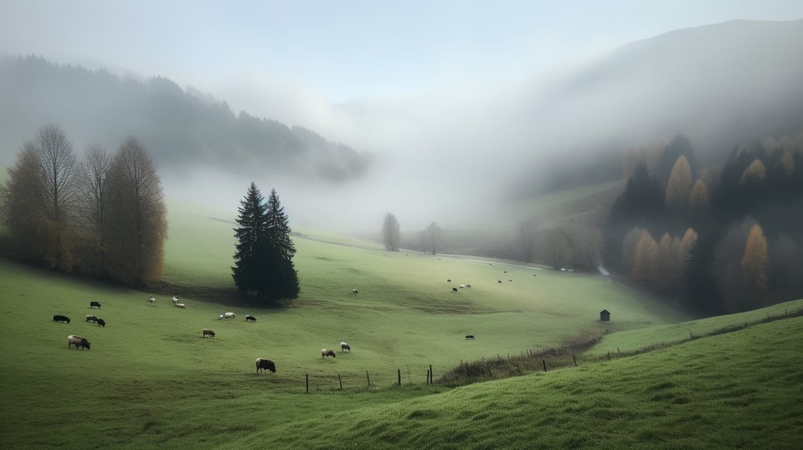 Chilled Dawn in the Autumn Valley: A Mid-Journey Pause