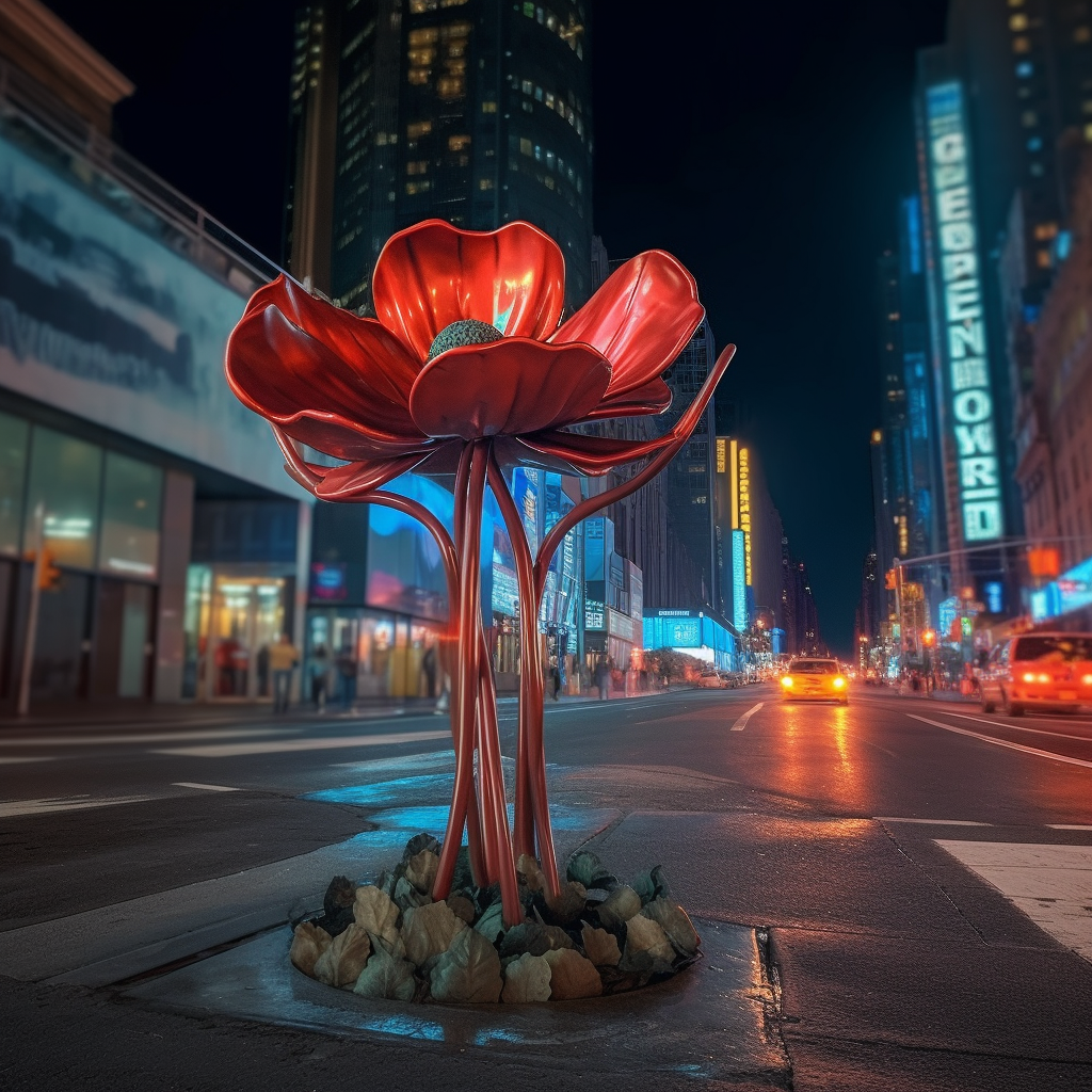 Midnight Blossom: An Urban Poppy in the Heart of NYC