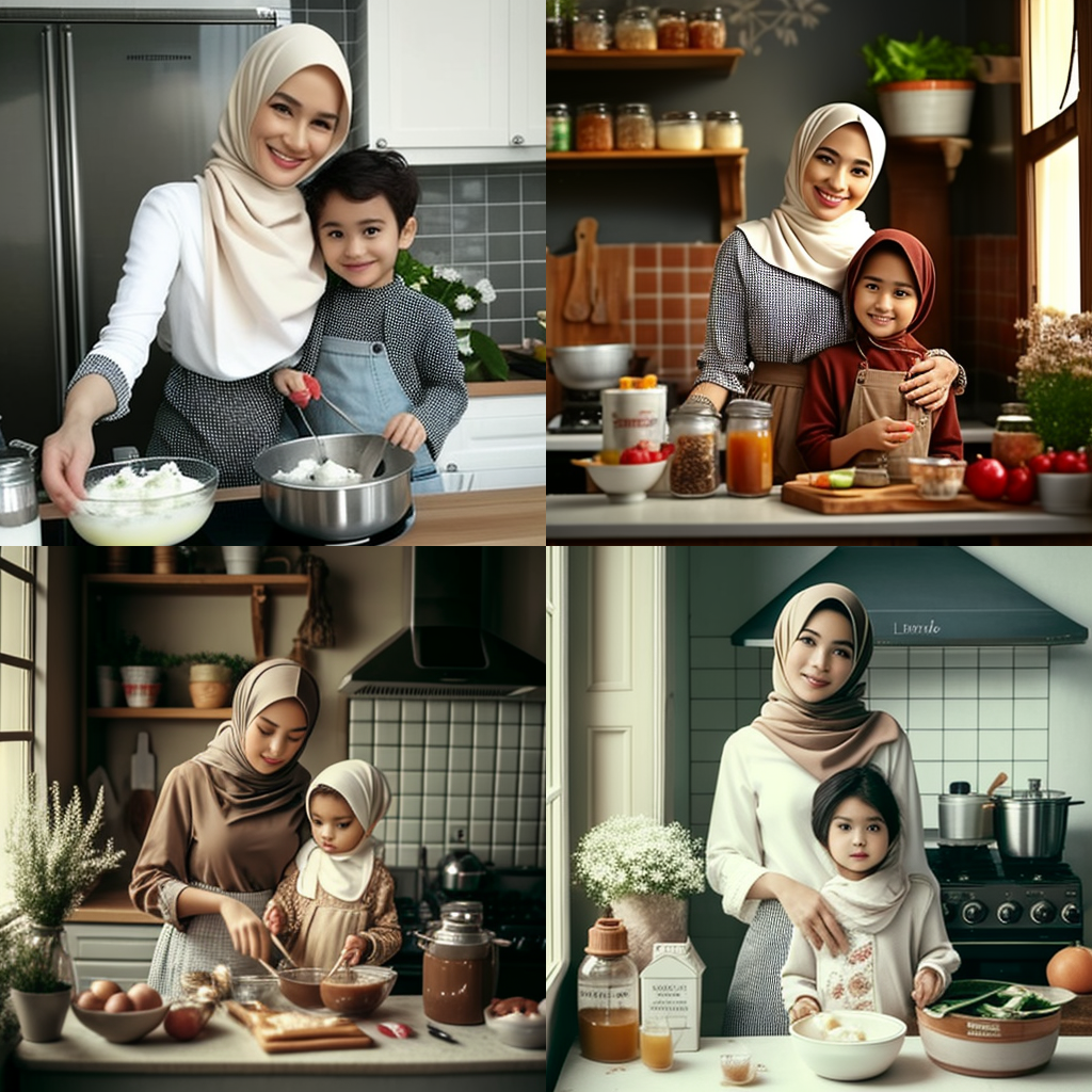 Healthy Cooking Time: A Modern Malay Mom and Her Young Son