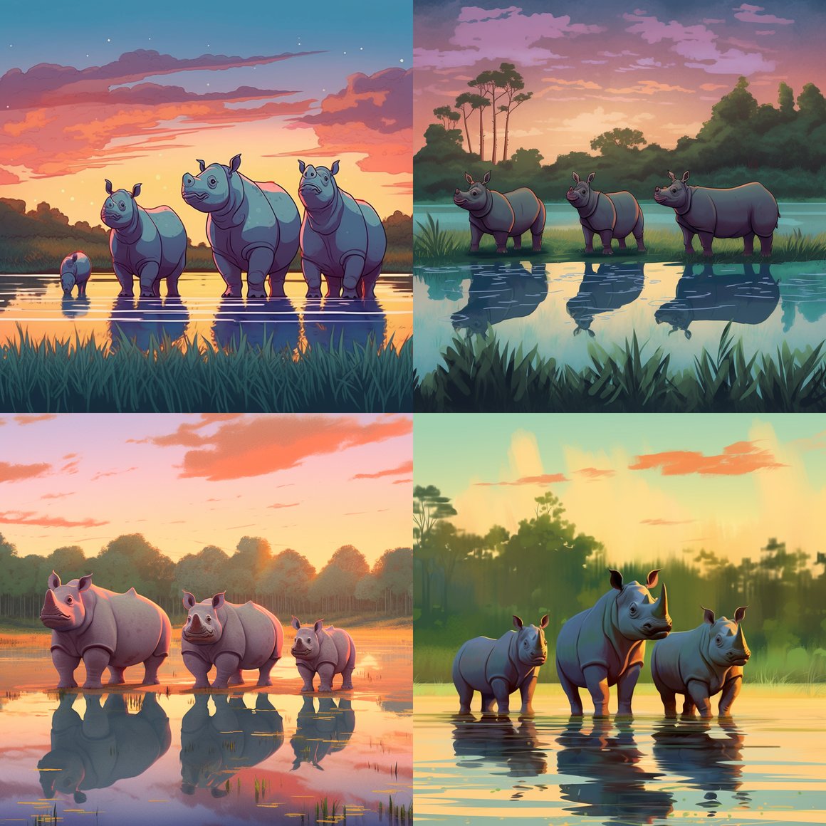Rhinoceros Rendezvous: A Pixar-Style Mid-Journey Pause