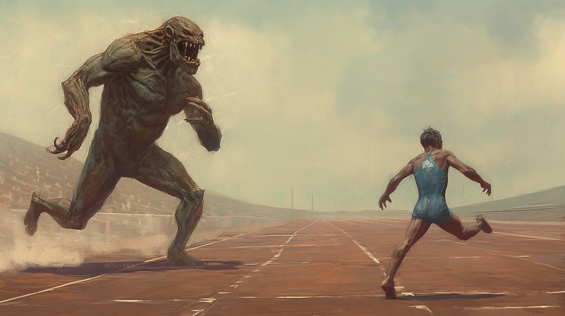 Clash of Speeds: Mid-Race Tension at the Olympic Games
