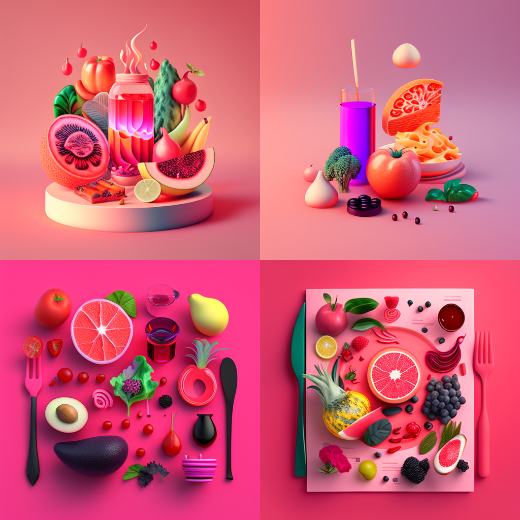 Navigating Healthy Eating and Fat Burning in 4K Hyper-Realistic Pink Setting
