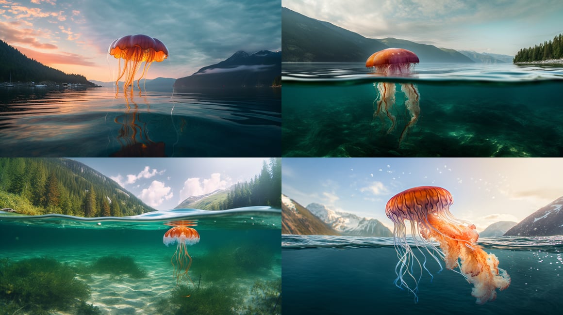 A Unique Jellyfish Journey Captured in 16:9 Aspect Ratio
