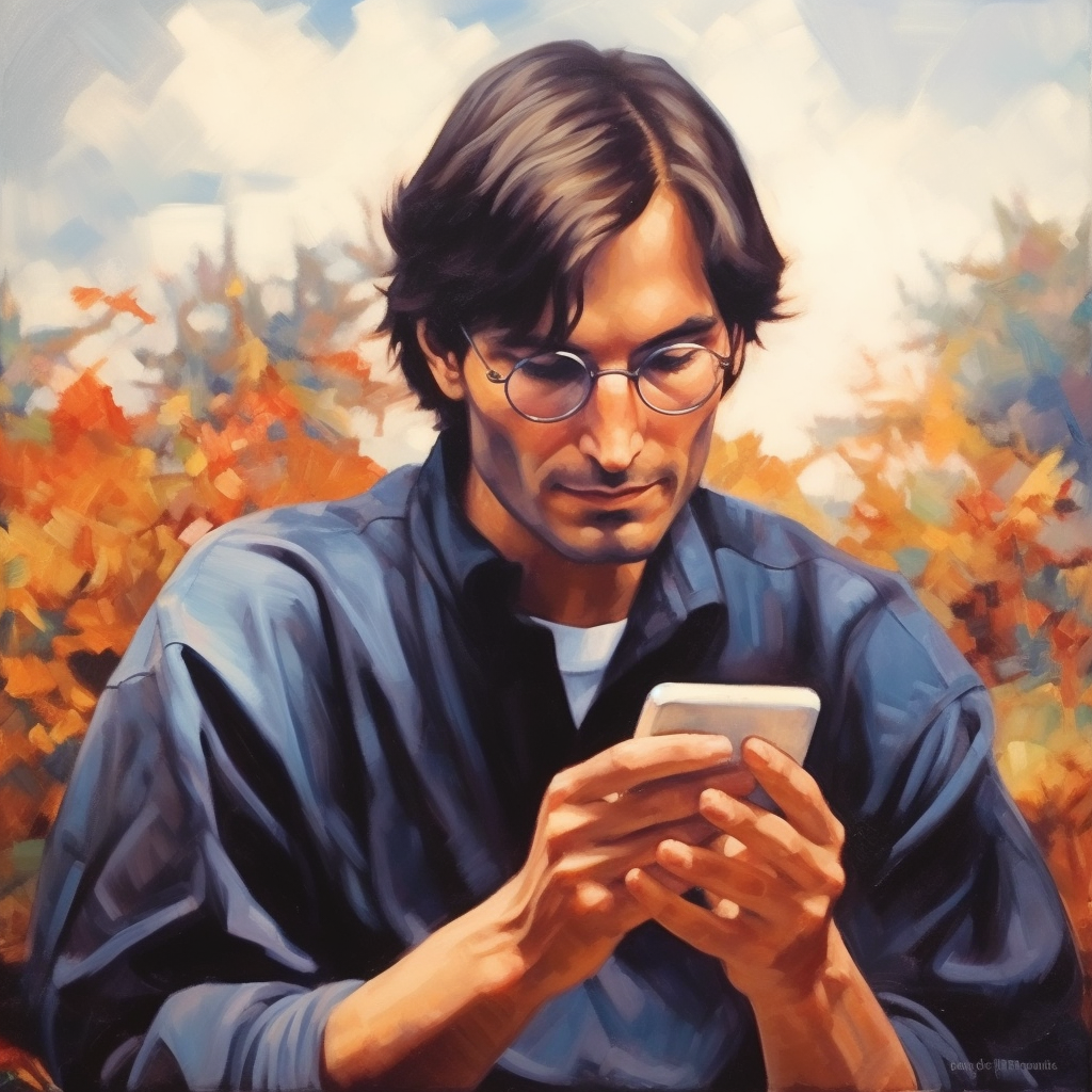 A Surreal Snapshot of Young Steve Jobs Utilizing a Samsung