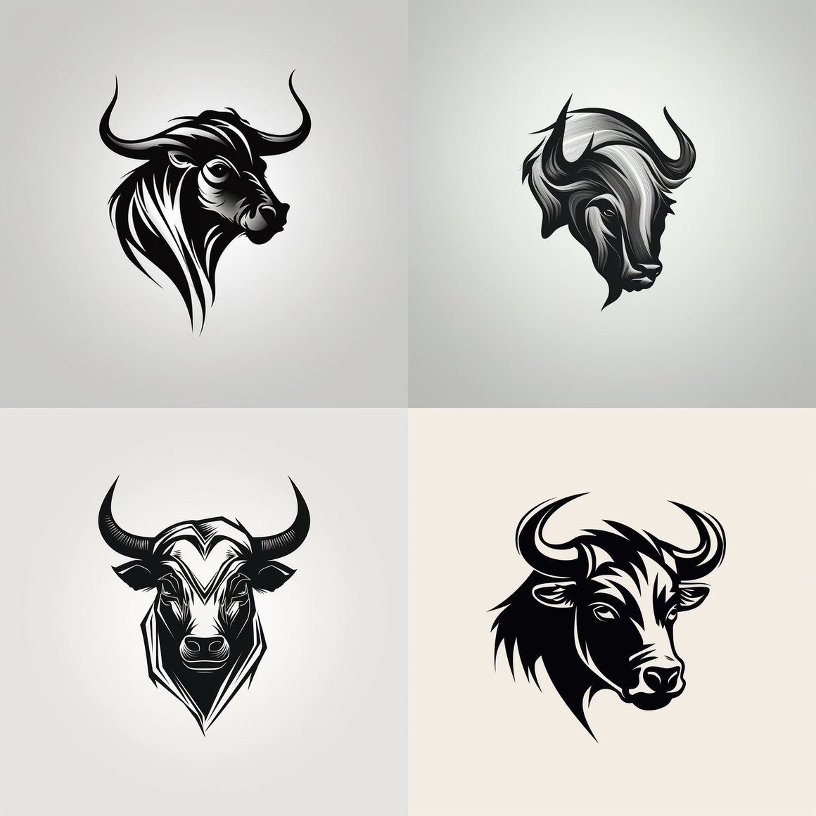 Minimalist Buffalo Line Drawing Logo